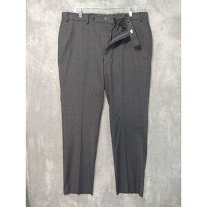 Ralph Lauren Dress Pants Mens 36x32 Gray Flat Front Tapered Leg Trousers Slacks